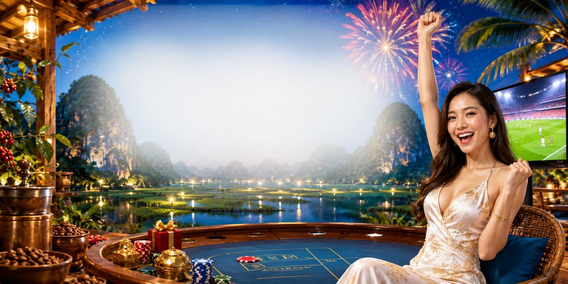 Không gian baccarat kết hợp cà phê truyền thống tại Ninh Bình về đêm